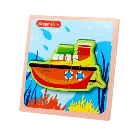 Baby Toys Wooden Toy 3D Puzzle Cartoon Animal Intelligence Kids Educational Children Tangram Shapes Learning Jigsaw