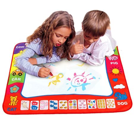 80X60cm Kids Learning & Education Water Drawing Board Painting Writing Coloring Notebook Toys + 2pcs Pens