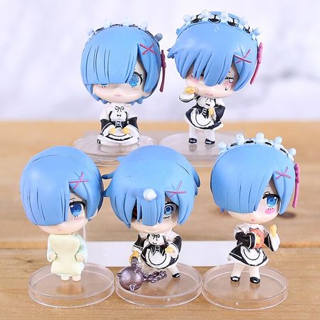 Re:Life in a Different World from Zero Anime Figure Rem Q Version PVC Action Figure Collectible Model Toys 5pcs/set