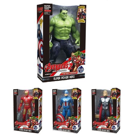 4Pcs/set Marvel Avengers Captain America Thor Iron Man Hulk 19cm Model Doll Kids Educational Action Figures Toy Birthday Gift