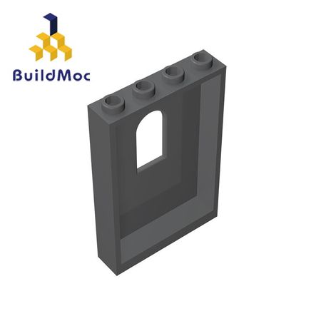 BuildMOC 60808 Panel 1 x 4 x 5 With Window For Building Blocks Parts DIY LOGO Educational Tech Parts Toys