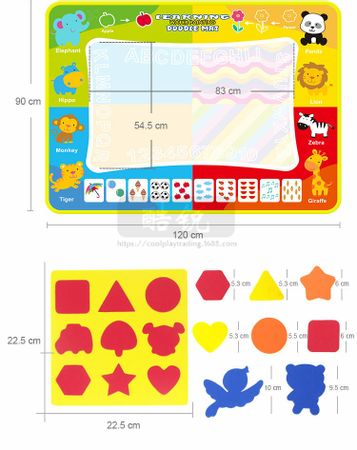 120*90cm Big Size Kids Magic Water Drawing Book Environmental Water Painting Book Doodle Drawing Mat  Board with Play Pen toys