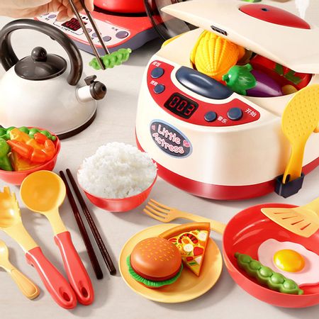 Rice Cooker Children's Toy Kitchen Cookware Simulation Kitchen Utensils Toys Children Kitchen Pretend Play Toys Accessories