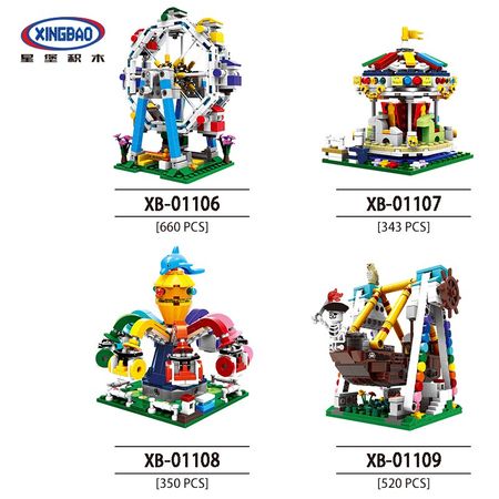 XINGBAO 1106 City Amusement Park Series World Ferris Wheel Set Building Blocks MOC Bricks Kids Toys Compatible With LepinING