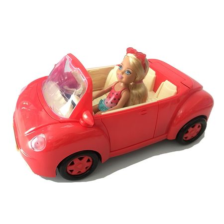 Mini Barbie Doll Little Kelly Red Cabriolet Picnic Car Toys Accessories Barbie Doll House DIY Educational Toy Kids Birthday Gift
