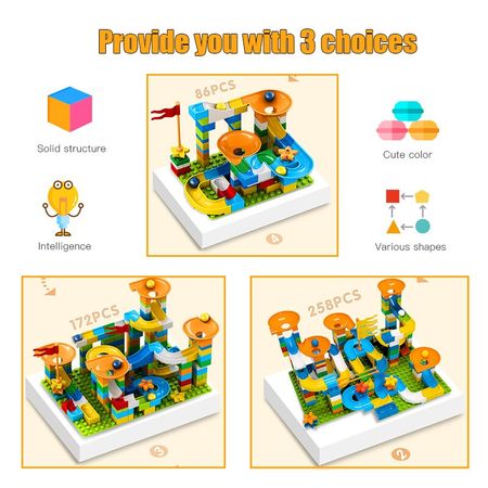 Marble Race Run Big Block Maze Ball Compatible Duploed Building Blocks Funnel Slide Blocks DIY Big Bricks Toys For Children Gift