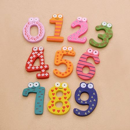 10pcs Cartoon Magnetic Digital Refrigerator Stickers Cognitive Kid Wooden Puzzle Toy Baby Learning Educational Toys for Children