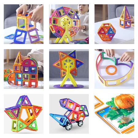 ZKZC Big Size Magnetic Designer Magnet Building Blocks 180pcs Construction Set Magnetic Bircks DIY Toys For Children Gifts