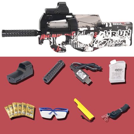 Electric P90 Toy Gun Water Bullet Paintball Sniper Pistol Graffiti Live CS Assault Snipe Outdoor Game Weapon Toys For Boys Child