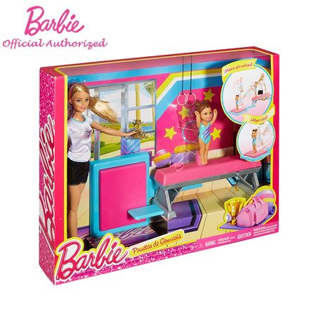 Genuine Barbie Girls Fantasy Doll Gymnastic Coach Interactive Toy Beautiful barbie Girl Piruetas de Gimnasia DMC37 Baby Toy