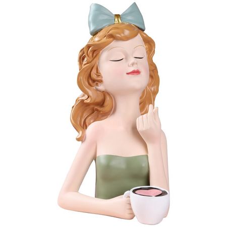 Tray girl key storage girl resin art statue gift fairy trinket fashion style sculpture decoration home decoration