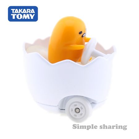 Takara Tomy Dream Tomica 157 Gudetama Anime Figure Egg Car Toy Diecast Miniature Kids Dolls Funny Pop Bauble Model Kit
