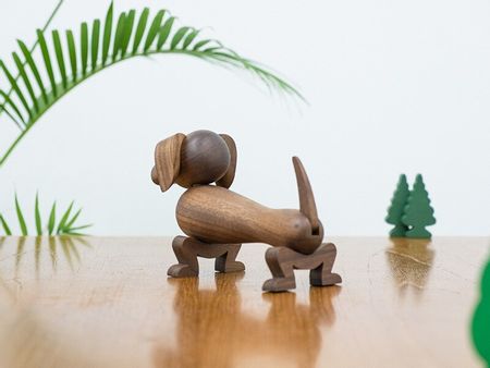 Handmade Wooden Dachshund Dog Figures Kids Room Bedroom Living Room Home Decoration Accessories Ornaments Holiday Gift Toys