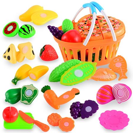 Children Kitchen Pretend Play Toys Cutting Fruit Vegetable Food Miniature Play Do House Education Toy Gift for Girl House Toy