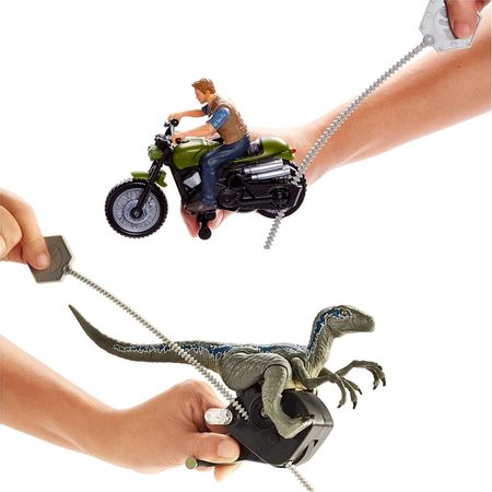 Original Jurassic World 2 Attack Pack Velociraptor Dragon Owen Action Figure  Model Dolls Toys For Children