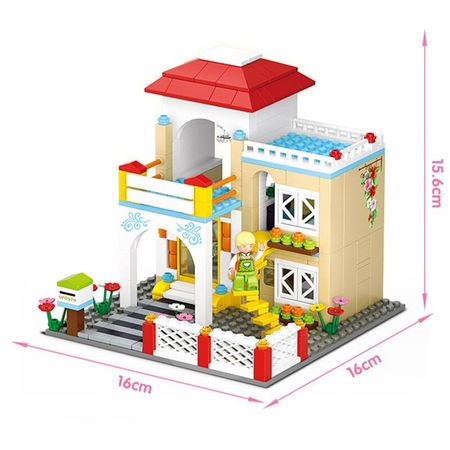 Girl Friend Sweet Home Double-storey villa happy house Kid Dream shopping Series Building Blocks Model Brick Gift toys for girl