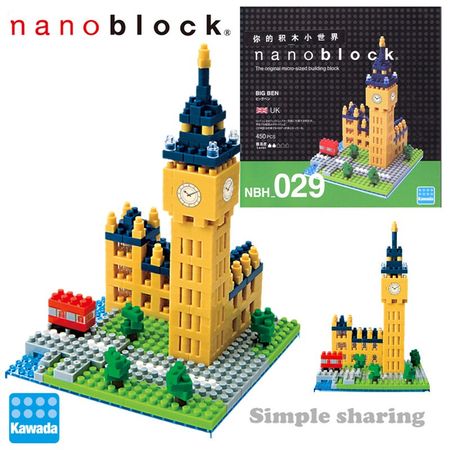 Nanoblock Big Ben Sights To See Series NBH-029  450pcs Kawada DIY Diamond Mini Set Building Blocks Creative Toys For Children