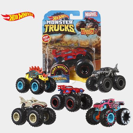 Hot Wheels Car MONSTER TRUCKS  BIG FOOT Connect And Crash Car  Collector Edition Metal Diecast Model Cars Kids Toys Gift