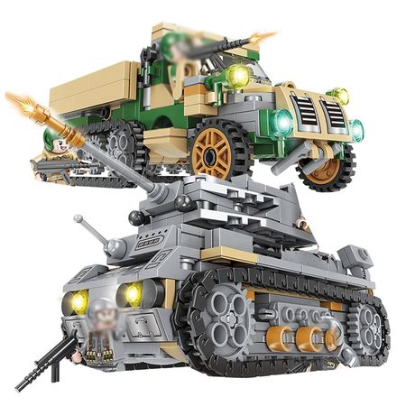 Tank Building Blocks Toys Mini figures Vehicle Aircraft Boy Educational Block Military Compatible Bricks