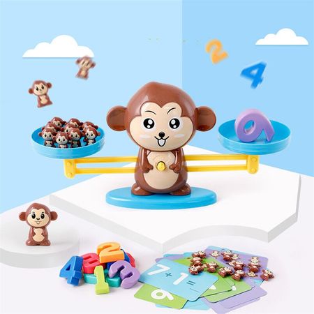 Baby Math Number Balance Game Board Toy Children Monkey Dog Match Balancing Scale Montessori Kids Toys Learn Add And Subtract