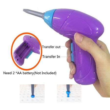 Children Toys Electric Drill Nut Disassembly Match Tool Education Toys Assembled Building Blocks Toy For Boys Design Play House