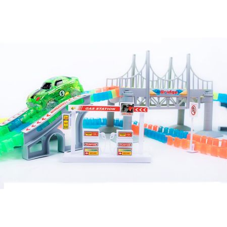 Magical track Glow in the dark Kids glowing race track & track accessories & racing car Gift Educational Toys for Children Boys