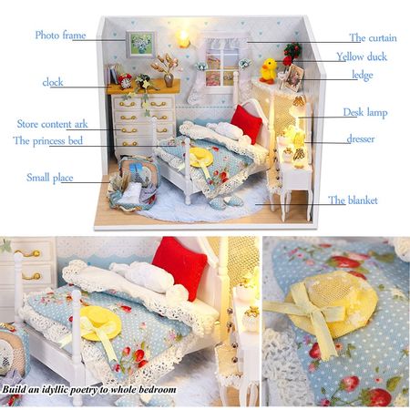 DIY Villa Doll House Wooden 3D Lights Miniature Dollhouse Furniture Puzzle Kit Toys for Children Bestist Series Gift