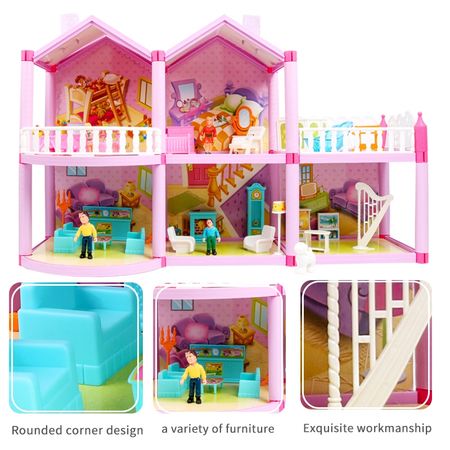 New DIY Family Doll House Dolls Accessories Toy With Miniature Furniture Garage DIY Doll House Casa Toys For Girls Birthday Gift
