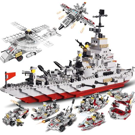Military Warship Building Blocks Navy Aircraft Modern Army Warship City Creator Figures Bricks for Children Toys Gifts