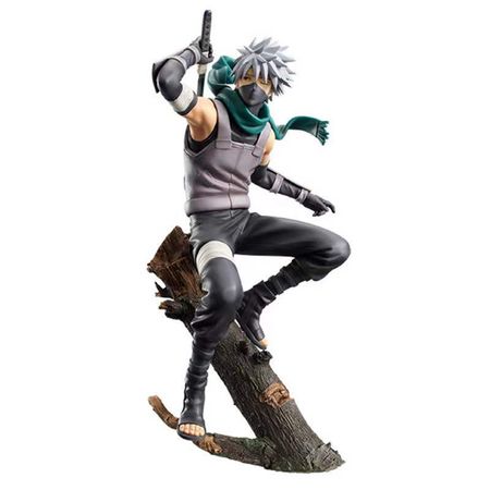 Naruto Dark Kakashi Mask And Blade Combat Mode Shadow Boxed Collectible Decoration PVC Model Toy for Anime Lover 24cm Figurine