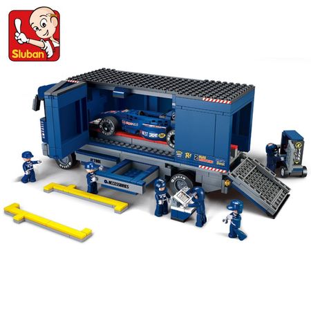 Sluban 641PCS F1 Racing Car Model  Bricks City Transport  truck Building Blocks Diy Toys Education For Children gifts