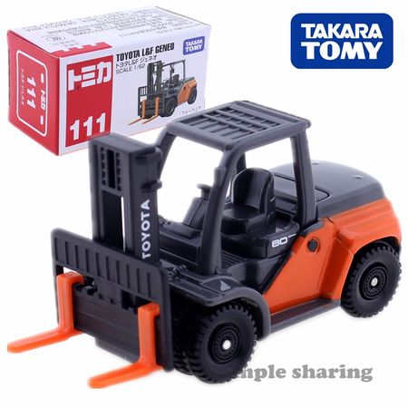 Takara Tomy Tomica No.111 TOYOTA L & F GENEO Forklift Model Kit 1:62 Diecast Toy Car Collectibles Funny Miniature Kids Bauble