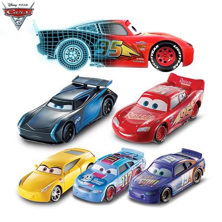 Disney Pixar Cars 3 All Series Metal Car Toy Lightning McQueen Black Storm Jackson Curz Car Model Boy Birthday Gift DXV29