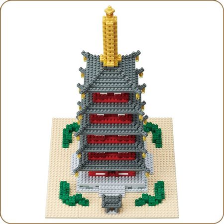 Nanoblocks Five Storied Pagoda NB-031 Challenge Deluxe Edition Creative Architecture Building Blocks Toys 1350 Pcs Mini Bricks