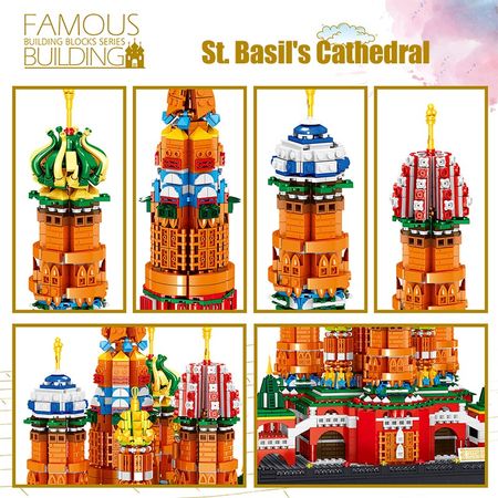Creator Diamond Street View City Architecture St.Vassily Church Famous Cathedral House Mini Building Block Bricks Toys For Kids