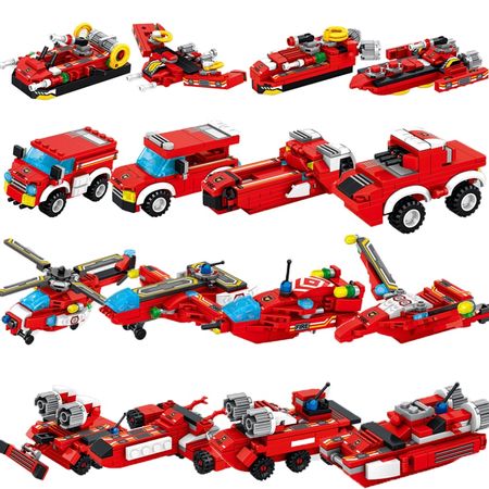 Fire Truck Mini Figures Car Accessories Blocks Children Toys Toys Kids Bricks Building Blocks Set Educational Toy For Boy