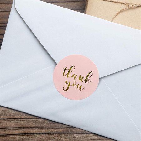 1 Roll/500pcs Pink Thank You Stickers Packaging Seal Round Labels for DIY Gift Envelope Steal Wedding Decoration Kids Toy Gifts