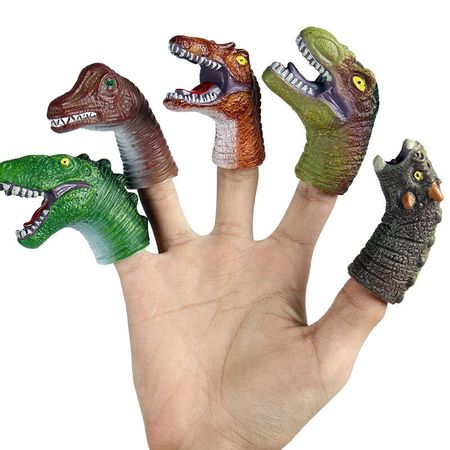 Dinosaur Tyrannosaurus Rex Animal Finger Puppet Children's Early Education Fun Interactive Game Soft Plastic Toy Set Kids Toys