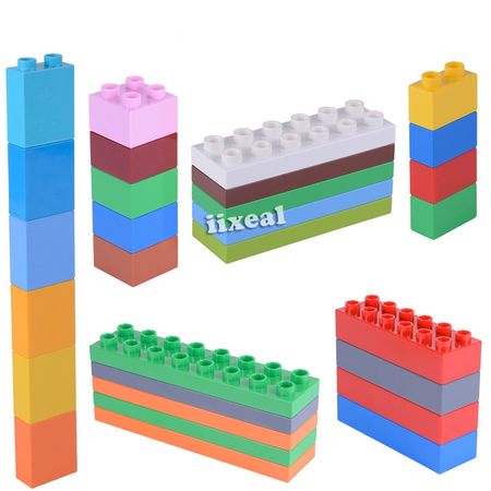 Fit Lego Duploed Big Size DIY Creative Building Blocks City Maze Race Marble Run Accessories Bricks Toy for Children
