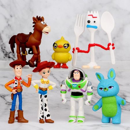 2020 Disney Toy Story 4 Action Figure toys Woody Jessie Buzz Lightyear Forky Pig Bear Figura Model Doll Figurine Kids Gifts 7PCS