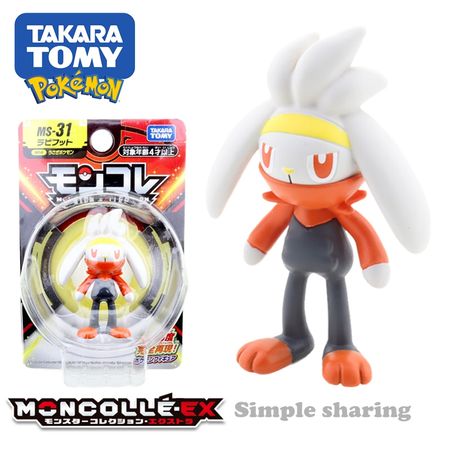Takara Tomy  Tomica Pokemon Pocket Monsters Moncolle MS-31 Raboot 3-5cm Mini Resin Anime Figure Toys For Children Collectible