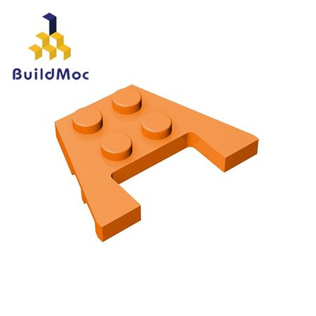 BuildMOC 90194 Wedge Plate With Wedge Notch For Building Blocks Parts DIY LOGO Educational Tech Parts Toys