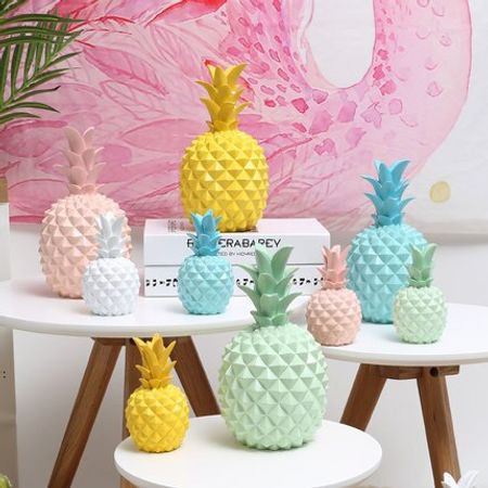 Ceramics Pineapple Shaped Figurine Gold Black Pineapple Crafts Miniatures Gift for Office Home Decoration Accessories Decor