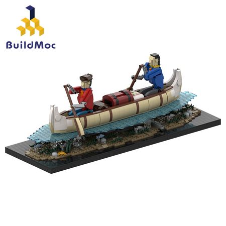 Buildmoc Dragon Boat Race Canoe Fishing Boat City Great Vehicles Bricks Building Blocks Model toys for Childrens Gift