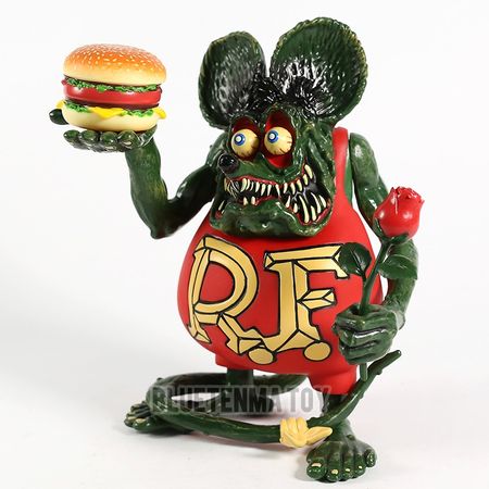 Cartoon Rat Fink Hamburger & Rose PVC Action Figure Model Doll Toys Gift