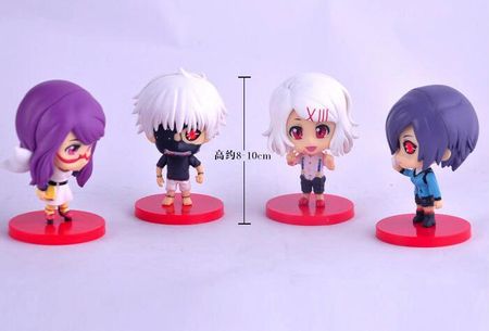 4pcs/set Anime TOKYO GHOUL Characters KEN KANEKI Cute Collection Action Figure Toys