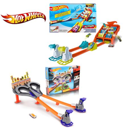 Leaping Score Competitive Hot Wheels Track Set Diecast Models Car Accessories Boys Indoor Playing Juguetes for Children Gifts