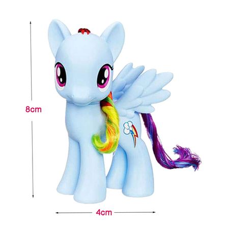 8cm My Little Pony Action Toy Figures Rainbow Dash Twilight Sparkle Fluttershy Princess Mini Pony Toys Kids Girl Birthday Gifts
