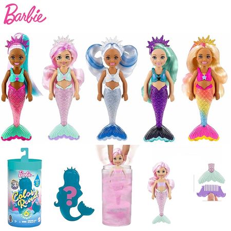 Original Blind Box Barbie Chelsea Color Reveal Mermaid Dolls Bonecas Makeup Toys for Girls Children Gift Accessories Baby Toys