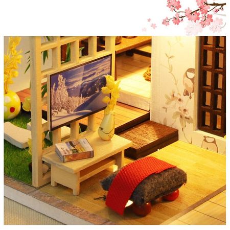 Wooden Toy Miniaturas Dollhouse Toys Model Doll House Furniture Diy Miniature 3D for Children Birthday Gifts Casa